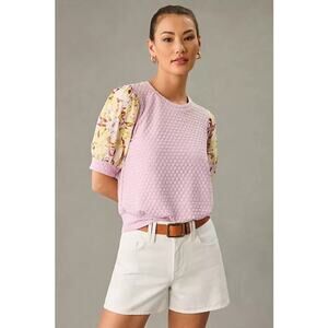 Anthropologie Porridge Puff Sleeve Pullover Top Assorted Purple Size XS